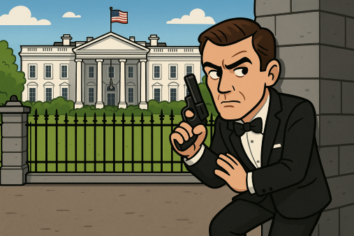 James Bond Outside White House
